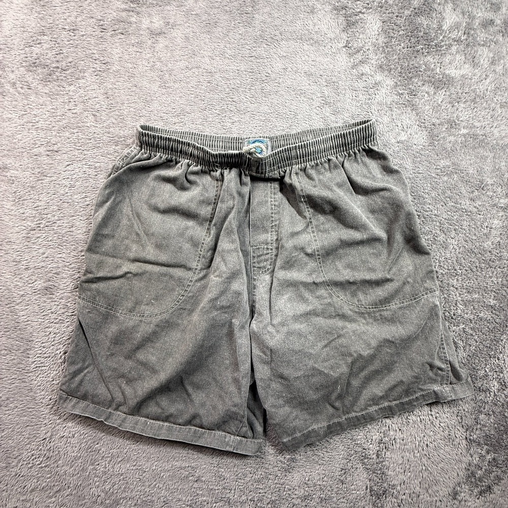Vintage WEEDS Men's L Gray Cotton Elastic Waist Shorts Pull On Casual Summer